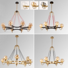 Люстра MONTALEMBERT by Studios 6 lamps Black/Amber