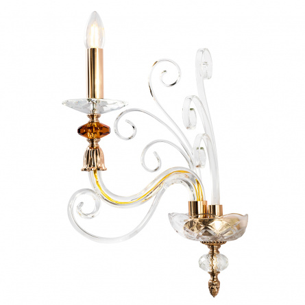 Бра Crystal Lux CATARINA AP1 V2 GOLD/TRANSPARENT-COGNAC фото 2