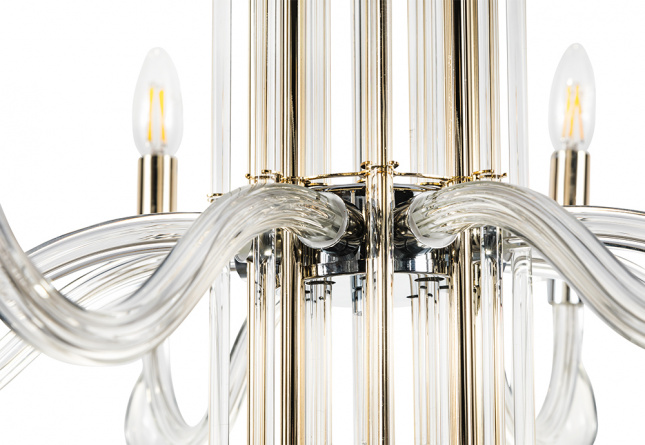 Люстра Crystal Lux AURELIO SP8 GOLD+CHROME/TRANSPARENT фото 4