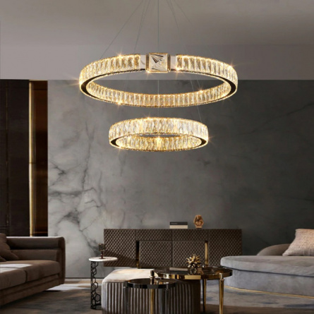 Подвесная люстра D8010 D8010P/2R/D600+400 gold фото 2