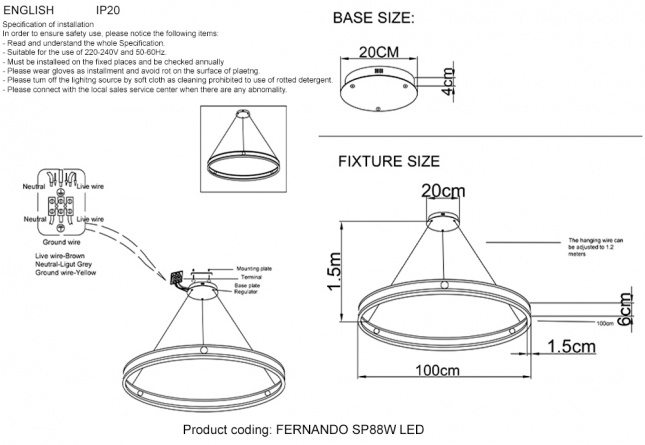 Люстра Crystal Lux FERNANDO SP123W LED  BLACK/GOLD фото 21
