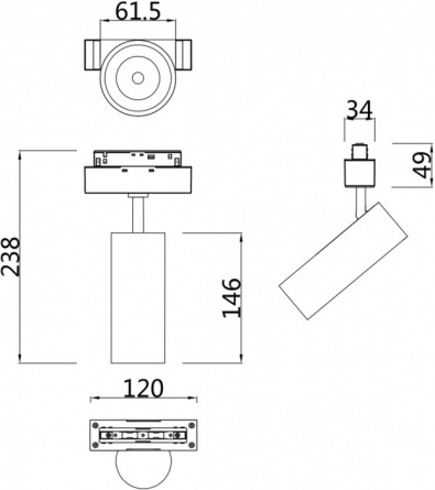 Трековый светильник Track lamps TR019-2-15W4K-B фото 2